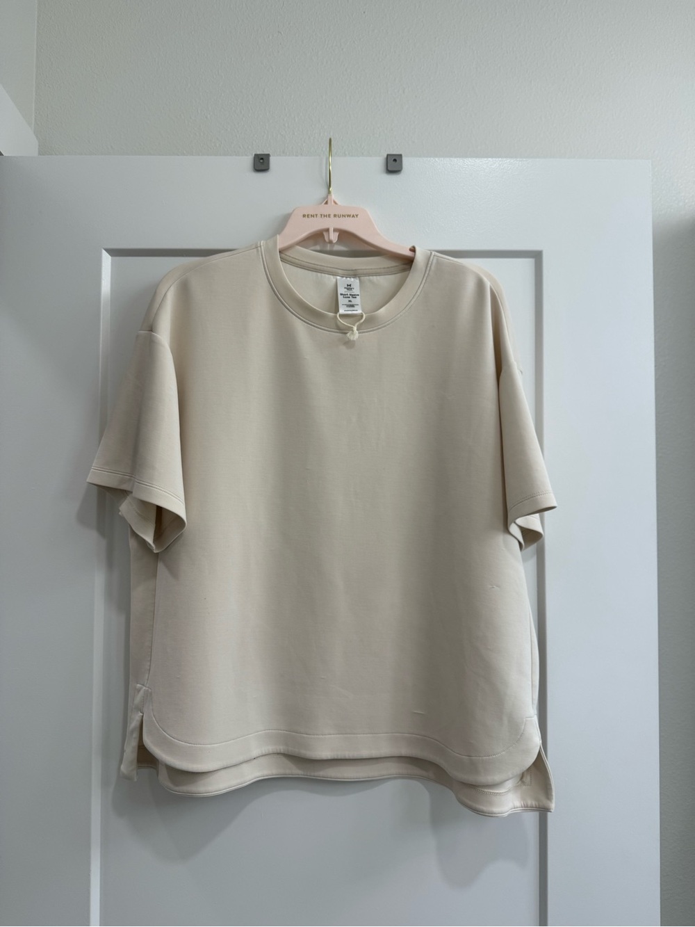 Cream Short Sleeve Oversized Sweatshirt
